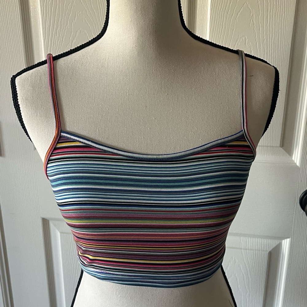 SHEIN Fitted Crop Camisole in Blue and Red